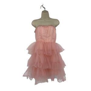 Lovers and Friends Womens Tulle Mini Dress Size M Blush Pink Romantic Coquette